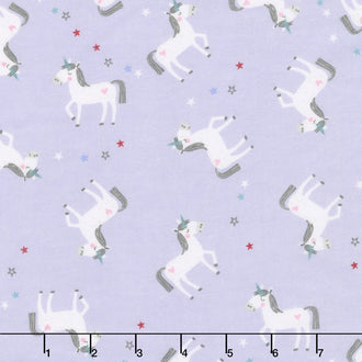 Flannel Basics - Unicorn In Color Purple Yardage