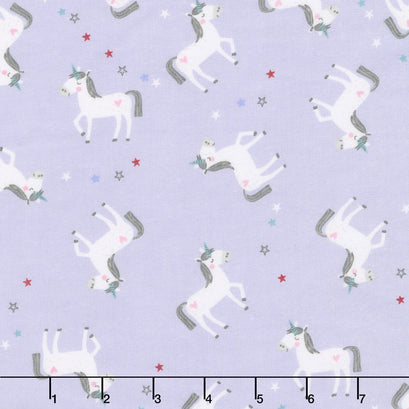Flannel Basics - Unicorn In Color Purple Yardage