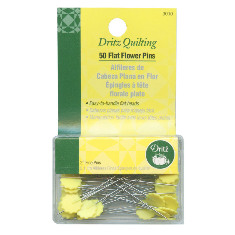 Flat Flower Pins Yellow