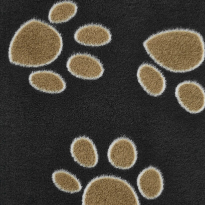 Fleece Animal Prints - Paws New Black Yardage