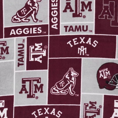 Fleece College - Texas Aggies Burgundy Yardage