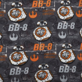 Fleece Licensed - Star Wars VII BB8 Grey Yardage