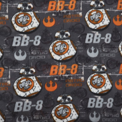 Fleece Licensed - Star Wars VII BB8 Grey Yardage