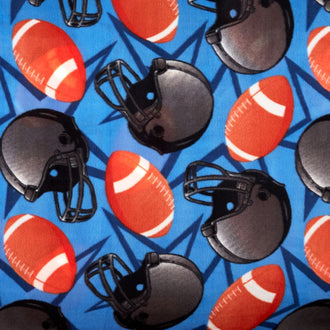 Fleece Novelty Prints - Football Gear Blue Yardage