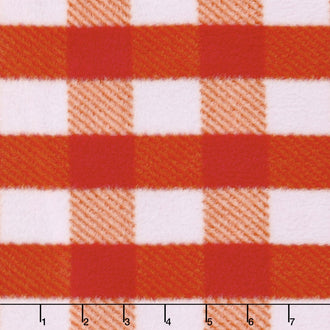 Fleece Plaids & Checks - Gingham Plaid Red Yardage
