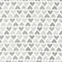 Flirt - Hearts Cream Black Yardage