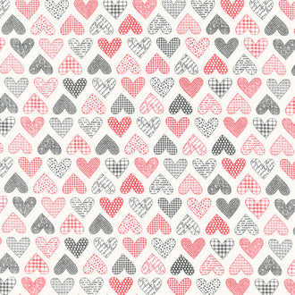Flirt - Hearts Cream Multi Yardage