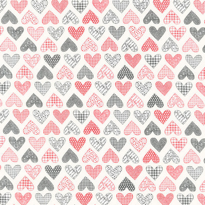 Flirt - Hearts Cream Multi Yardage