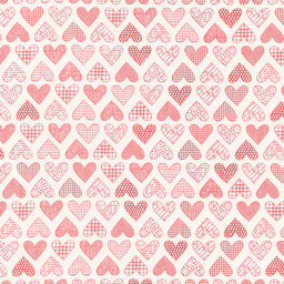 Flirt - Hearts Cream Red Yardage
