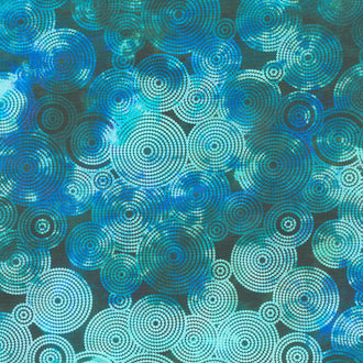 Floragraphix V - Circles Blue Yardage