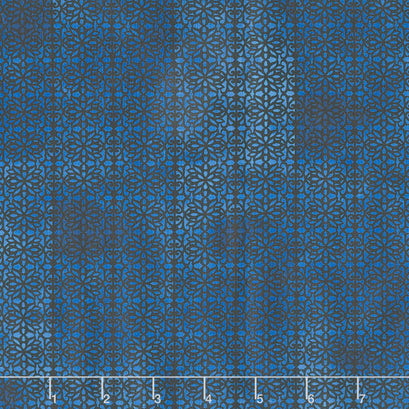 Floragraphix V - Filigree Blue Yardage