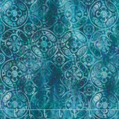 Floragraphix V - Medallions Blue Yardage