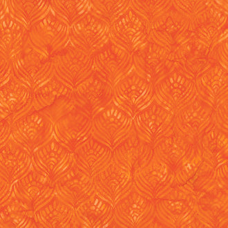 Floralicious Batiks - Feathers Tangerine Yardage