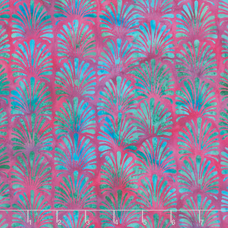 Floralicious Batiks - Vertical Plumes Mixed Berry Yardage