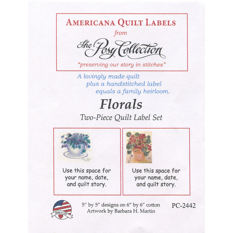 Florals Digitally Printed Quilt Labels Alternative View #1