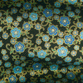 Florentine Garden - Floral Blue Metallic Yardage Alternative View #1