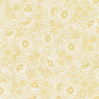 Florentine Garden - Flower Ivory Metallic Yardage