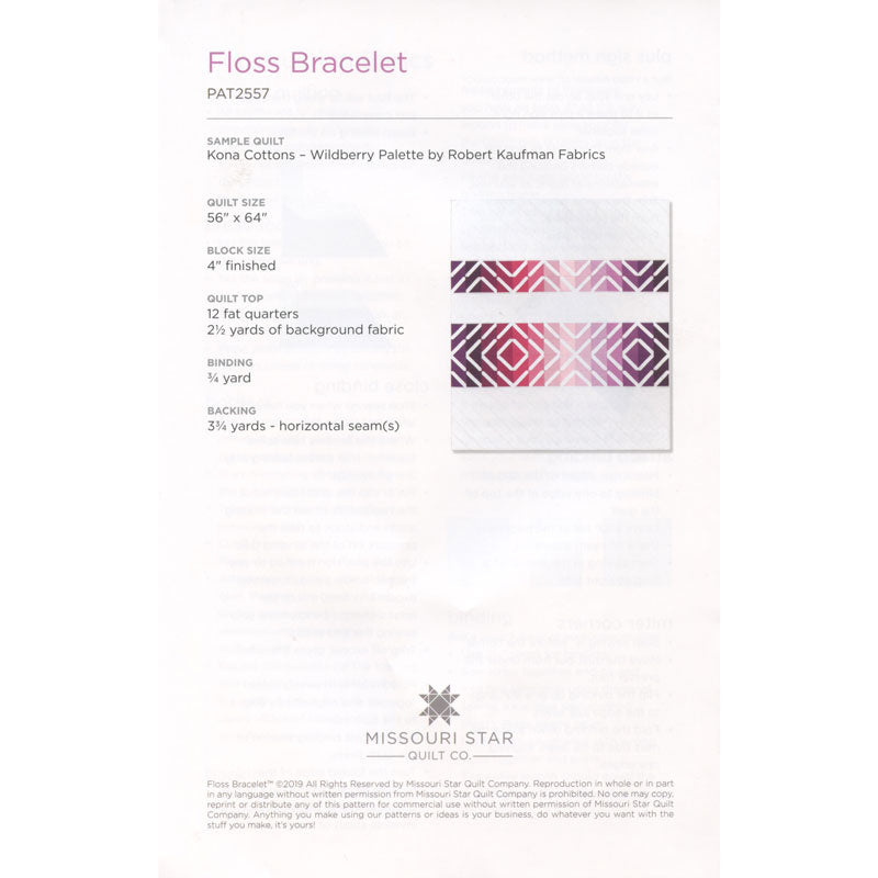 Floss Bracelet Quilt Pattern by Missouri Star