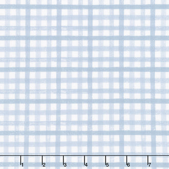 Flower Garden - Gingham Plaid Blue Yardage