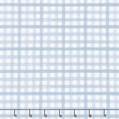 Flower Garden - Gingham Plaid Blue Yardage