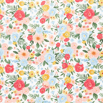 Flower Garden - Large Floral Cream Yardage