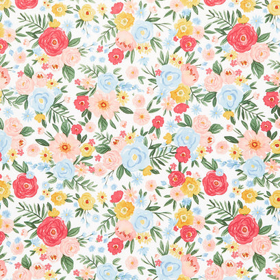 Flower Garden - Large Floral Cream Yardage