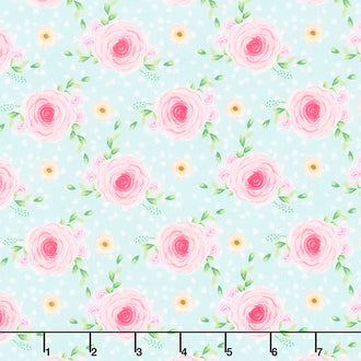 Flower Market - Bloom Blue Yardage