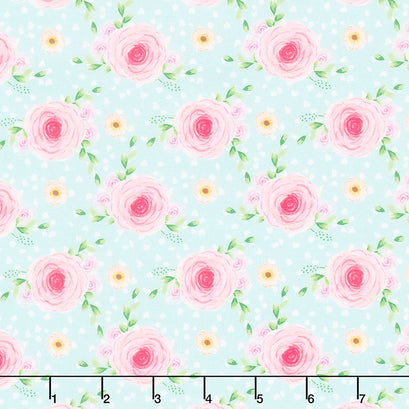 Flower Market - Bloom Blue Yardage