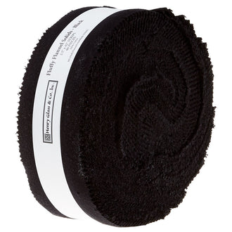 Fluffy Solids Black Flannel 2.5" Strips