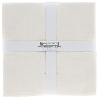 Fluffy Solids Off White Flannel 10" Squares