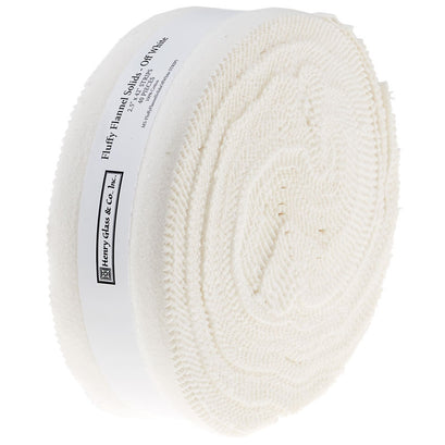 Fluffy Solids Off White Flannel 2.5" Strips