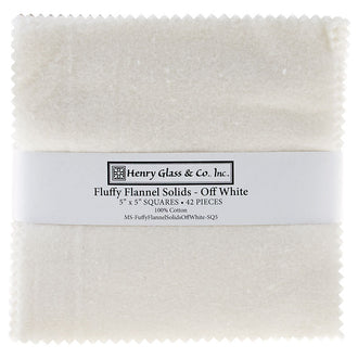 Fluffy Solids Off White Flannel Charm Pack