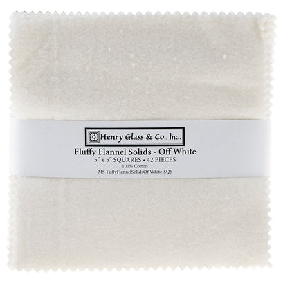 Fluffy Solids Off White Flannel Charm Pack