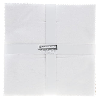 Fluffy Solids White Flannel 10" Squares
