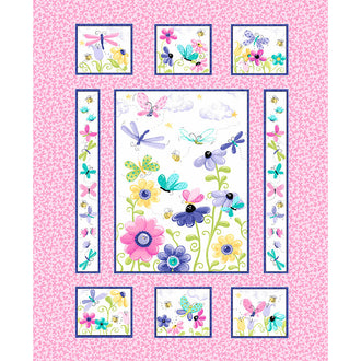 Flutter the Butterfly - Flutter Quilt Pink Panel
