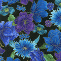 Fly By Night - Allover Flowers Black Metallic Yardage Primary Image