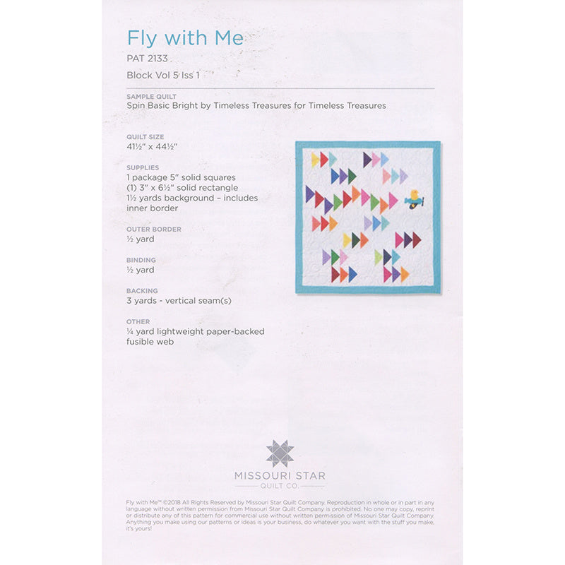 Fly with Me Quilt Pattern by Missouri Star