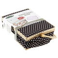 Folding Sewing Basket - Dots Black/White