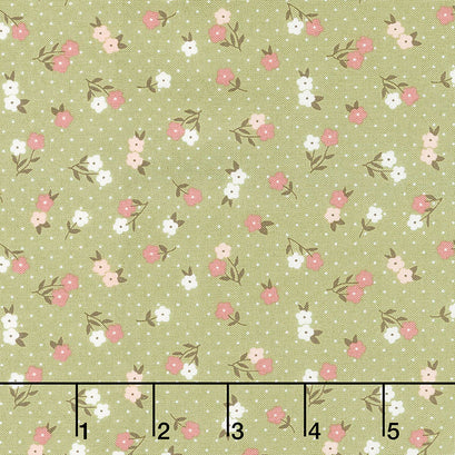 Folktale - Posie Gathering Olive Yardage