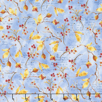 Forest Dance - Berry Toss Dark Blue Yardage
