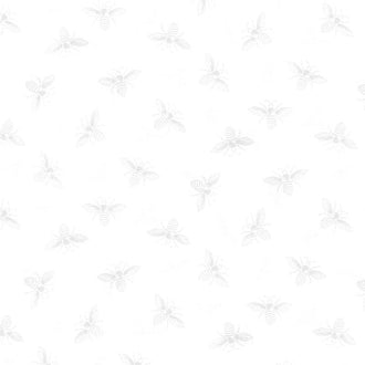 French Bee - Bees White Wisp Yardage