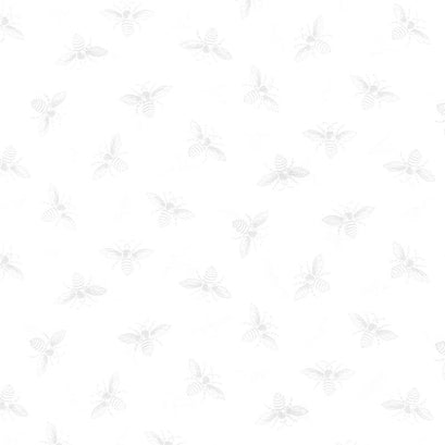 French Bee - Bees White Wisp Yardage