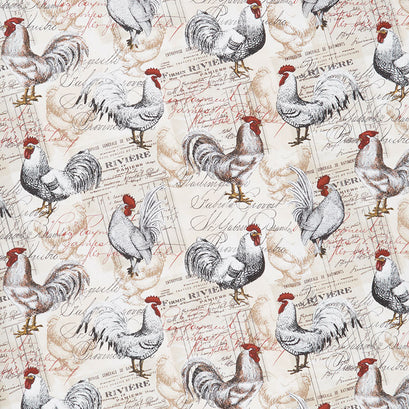 French Country - French Tossed Chicken Receipts Natural Yardage