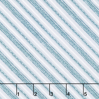 Friendly Gathering - Diagonal Stripe Gray/Teal Yardage