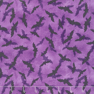 Frightful Night - Bats Purple Yardage
