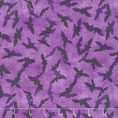 Frightful Night - Bats Purple Yardage