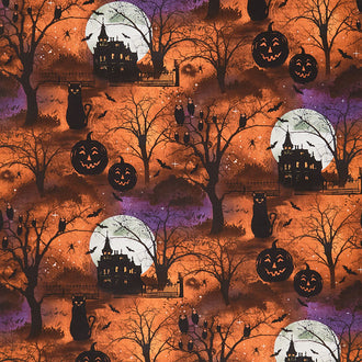 Frightful Night - Scenic Orange Yardage