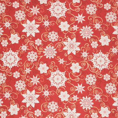 Frozen Melodies 108" - Falling Snowflakes Red 108" Wide Backing
