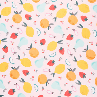 Fruity - Mixed Fruit Pink Yardage
