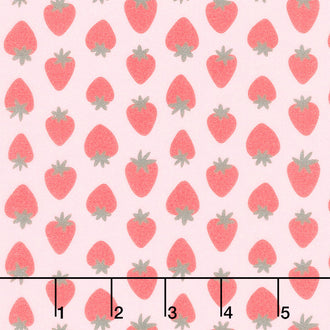 Fruity - Strawberries Pink Red Yardage